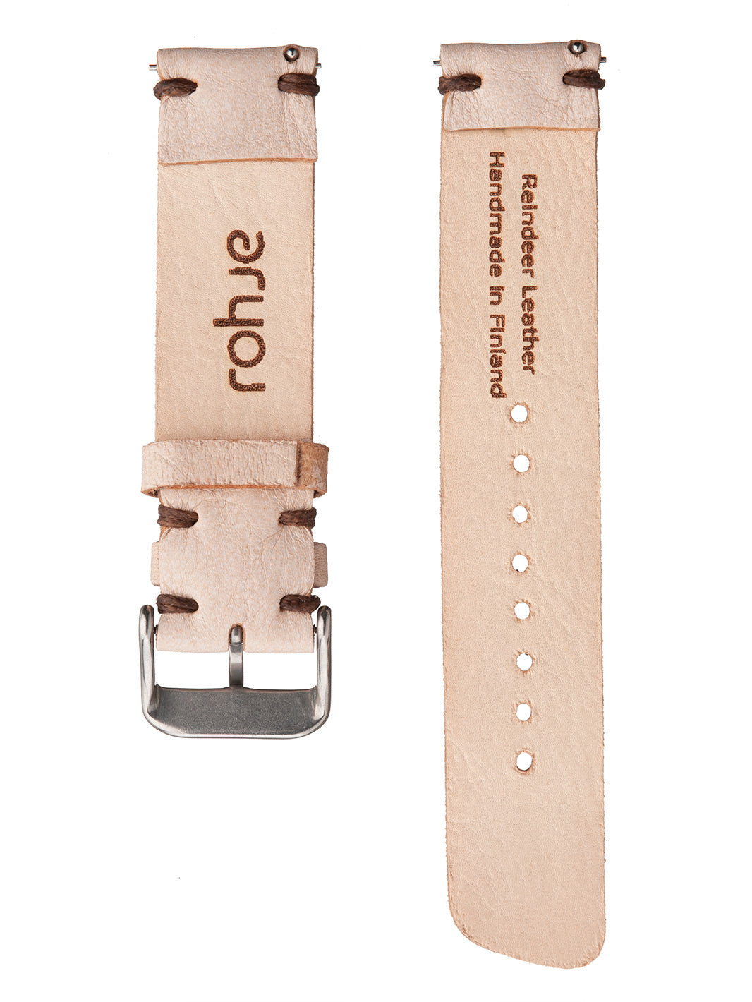 Rohje vaalean värinen poronnahkaranneke #strap_natural