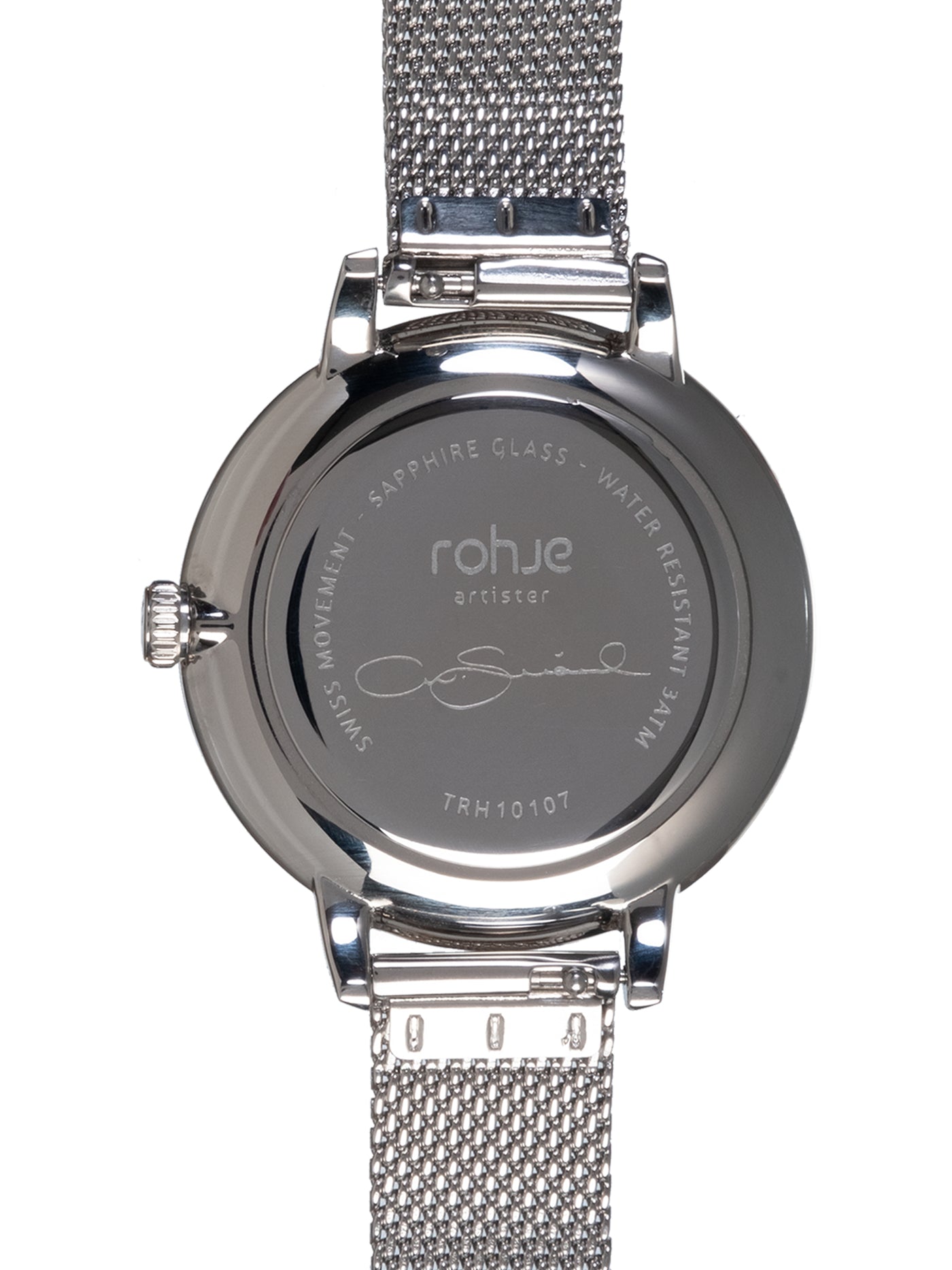 Rohje Artister silver black plate #strap_silver-mesh